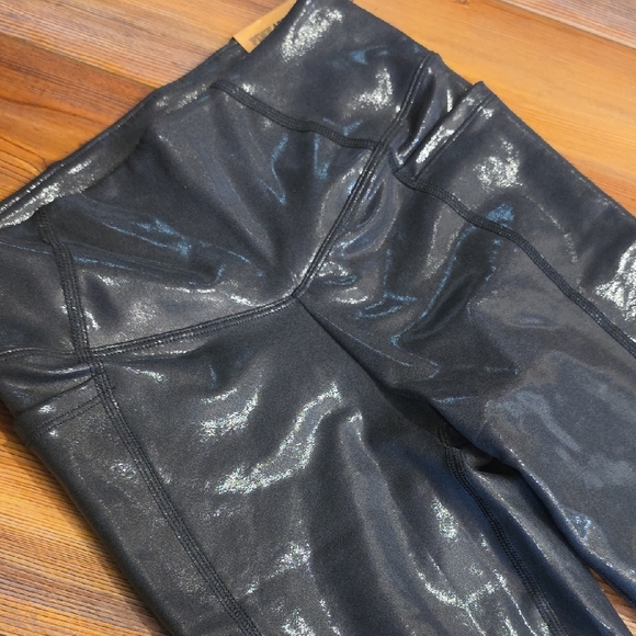 Black Shiny High-Waist Women's Jeans - Picture 2 of 6